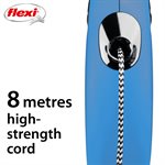 Flexi Classic Cord Small 8m Up to 12kg Blue