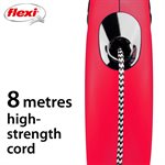 Flexi Classic Cord Medium 8m Up to 20kg Red