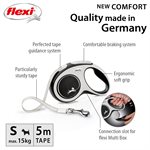 Flexi Comfort Small 5m Tape Up to 15kg Black