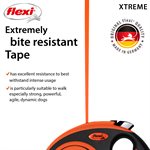 Flexi « Xtreme » Ruban Robuste Petit 5m Noir / Orange