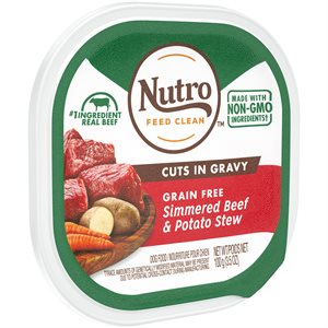 NUTRO Chien Adulte Râgout de Boeuf & Patates Coupes en Sauce 24 / 3.5oz