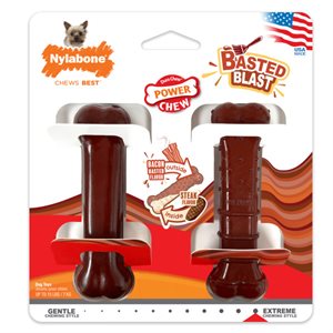 Nylabone Power Chew Basted Blast Flavored Dog Toy Extra-Small / Petite 2-Count