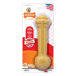 Nylabone Power Chew Barbell Peanut Butter Large / XL