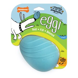 Nylabone Creative Play Eggi Dog Treat Toy Blue Large / Giant