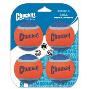 CHUCK IT! Balle de Tennis Moyenne Paquet de 4 Compatible avec Lance-Balles