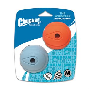 CHUCK IT! Balle Sifflet « Whistler » Moyenne Paquet de 2 Compatible avec Lance-Balles