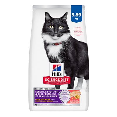 Hill's Science Diet Estomac & Peau Sensible Chat Sans Grains Saumon 13 LB