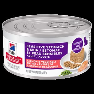 Hill's Science Diet Estomac & Peau Sensible Chat Adulte Entrée de Saumon & Légumes 24 / 2.9oz