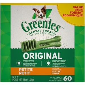 Greenies Dental Chews for Dogs Value Tub 36oz Petite