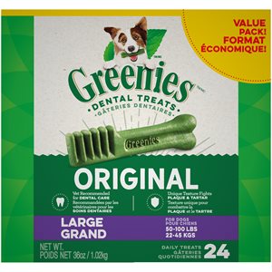 Greenies Gâteries Dentaire pour Chiens Emballage Valeur 36oz Grand