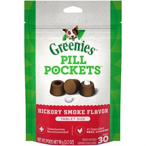 Greenies « Pill Pockets » pour Comprimés Saveur de Fumée de Noyer pour Chiens 3.2oz