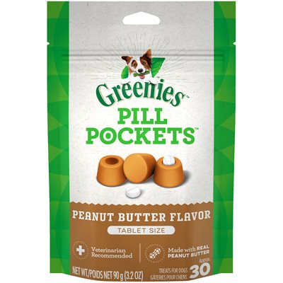 Greenies « Pill Pockets » pour Comprimés Saveur de Beurre d'Arachides pour Chiens 3.2oz