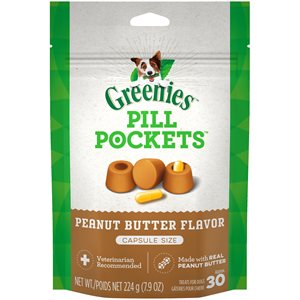 Greenies « Pill Pockets » pour Capsules Saveur de Beurre d'Arachides pour Chiens 7.9oz