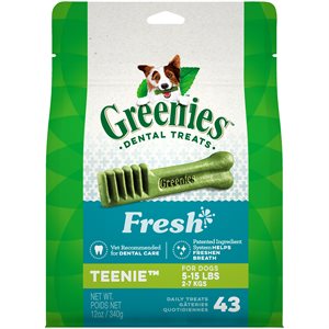 Greenies Gâteries Dentaires pour Chiens Frais Teenie 12oz