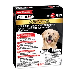 Zodiac Infestop PLUS for Dogs 25KG and Over - 4 Tubes