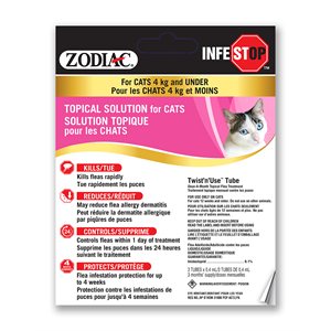 Zodiac Infestop Topical Flea Adulticide for Cats Under 4KG