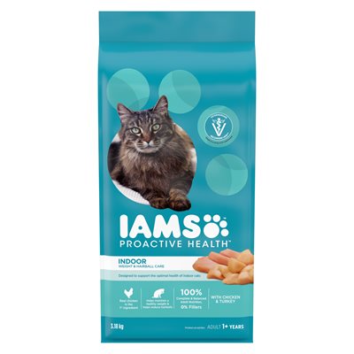 IAMS Proactive Health Adult Indoor Cat Weight & Hairball Care 7LB