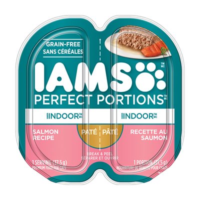 IAMS Perfect Portions Indoor Adult Wet Cat Food Paté Salmon 24 / 2.6oz