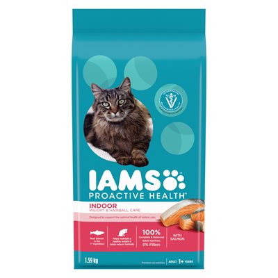 IAMS Proactive Health Indoor Weight & Hairball Care with Salmon 1.59KG