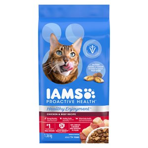 IAMS Adult Cat Proactive Healthy Enjoyment Chicken & Beef 3LBS
