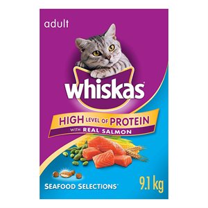 Whiskas Adult Cat Seafood Selections Salmon 9.1KG