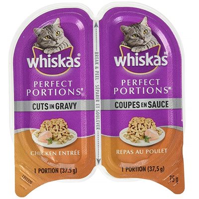 Whiskas Chat Adulte Perfect Portions Coupes en Sauce Poulet 24 / 75g