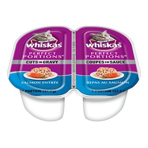 Whiskas Adult Cat Perfect Portions Cuts in Gravy Salmon Entrée 24 / 75g