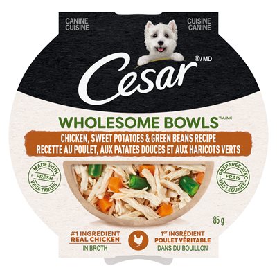 Cesar Wholesome Bowls Poulet Patates Douces & Haricots Verts 10 / 85g