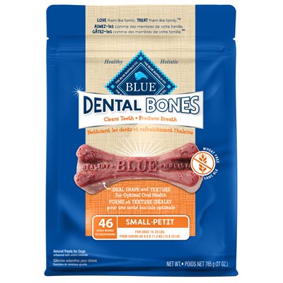 Blue Buffalo Dental Bones Dog Treats Small Size 27oz