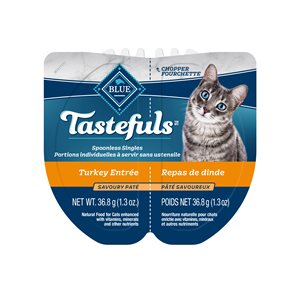 Blue Buffalo Tastefuls Spoonless Singles Cat Turkey Entrée Pate 10 / 2.6oz