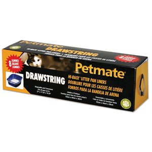 Petmate High Back Drawstring Litter Pan Liners 8ct Jumbo