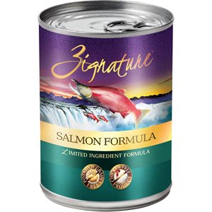 Zignature Formule Limité d'Ingrédients Saumon Sans Céréales pour Chiens 12 / 13 oz