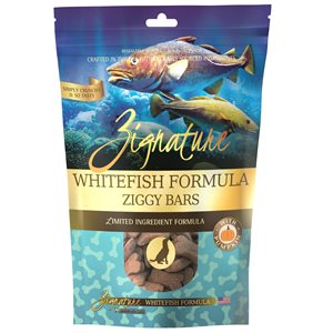 Zignature Ziggy Bars Whitefish Formula Biscuit Treats for Dogs 12oz 