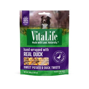 VitaLife Dog Jerky Treats Sweet Potato & Duck Twists 200g