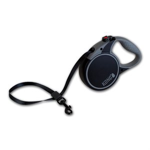 KONG Retractable Tape Leash Terrain Small Black 5m up to 20KG