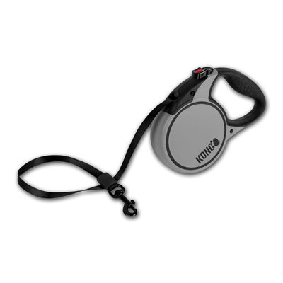 KONG Retractable Tape Leash Terrain Small Grey 5m up to 20KG