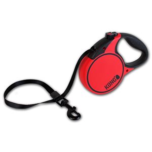 KONG Retractable Tape Leash Terrain Large Red 5m up to 50KG