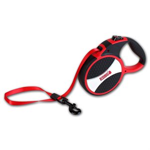 KONG Retractable Tape Leash Explore Large Red 7.5m up to 50KG