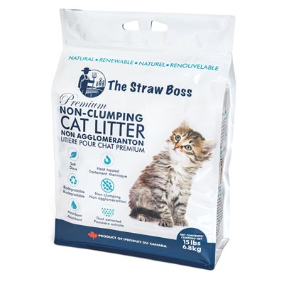 The Straw Boss Premium Non-Clumping Cat Litter 15LBS